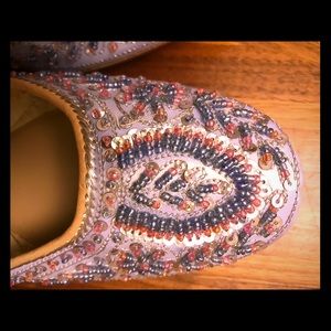 Authentic Indian handmade sequin leather slippers